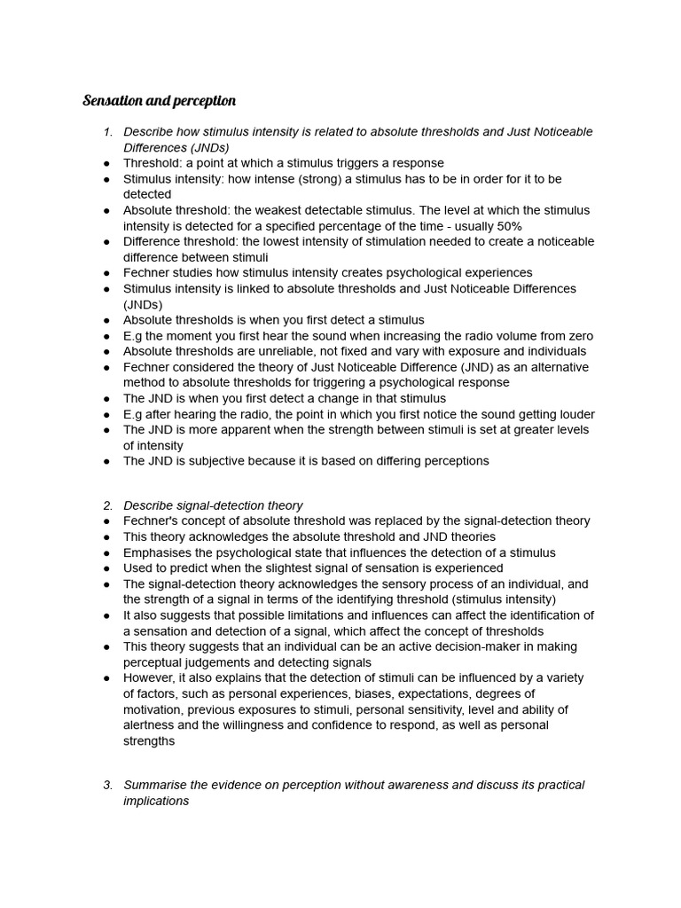 Chapter 4 | PDF | Perception | Senses