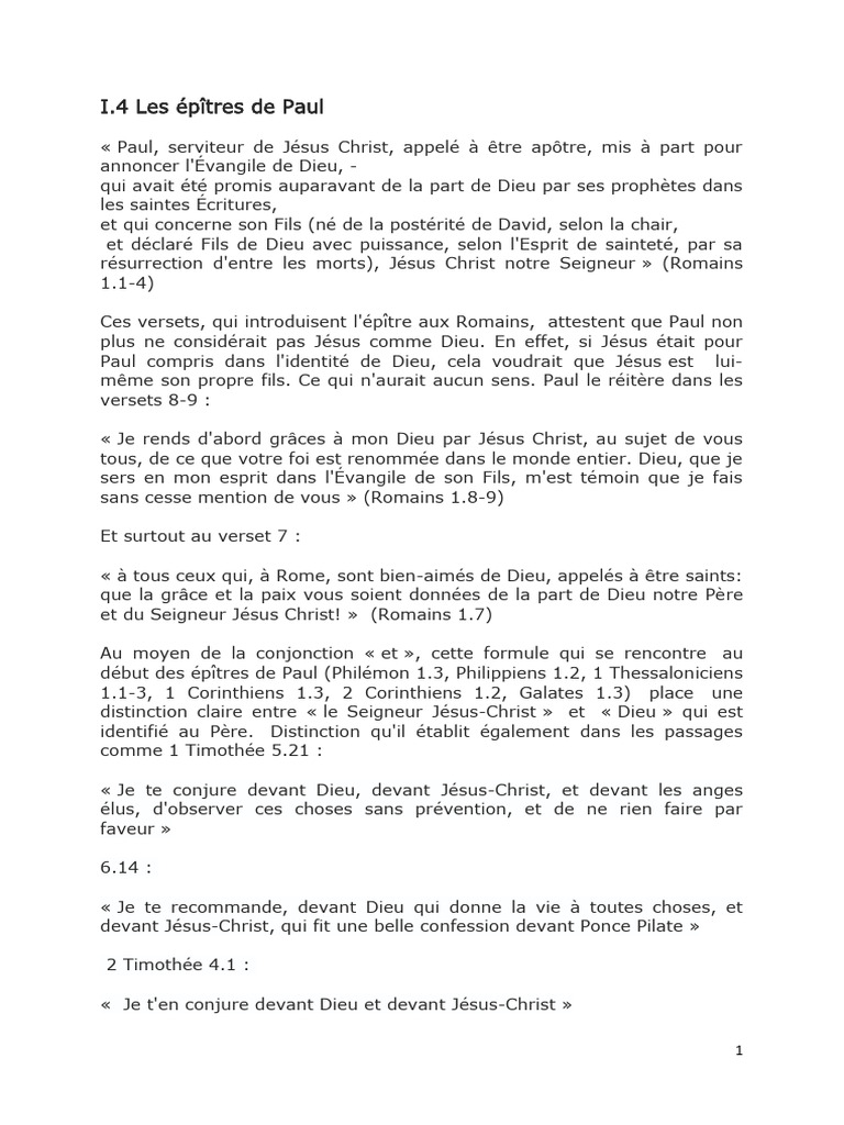 Distinction entre Dieu et Jésus chez Paul | PDF | Paul l'apôtre | Jésus