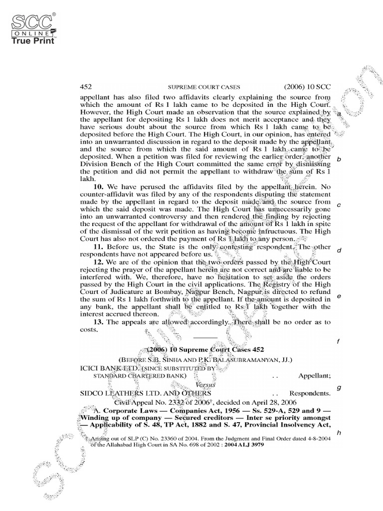 Modak Judgment Analysis: SCC 1, 2008 | PDF | Supreme Court Of The ...