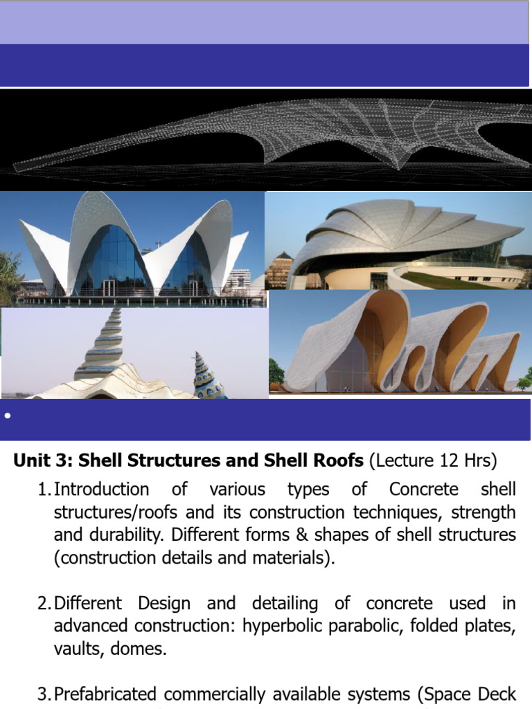 Shell Structures and Roofs Overview | PDF | Dome | Vault (Architecture)