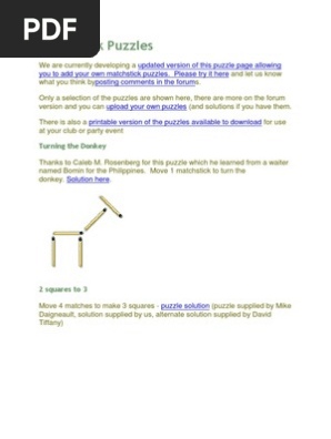 matchstick puzzles pdf triangle teaching mathematics