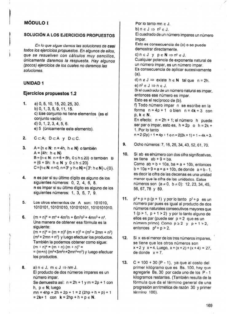 176 - MATE - I Solucion Ejercicios Propuestos | PDF