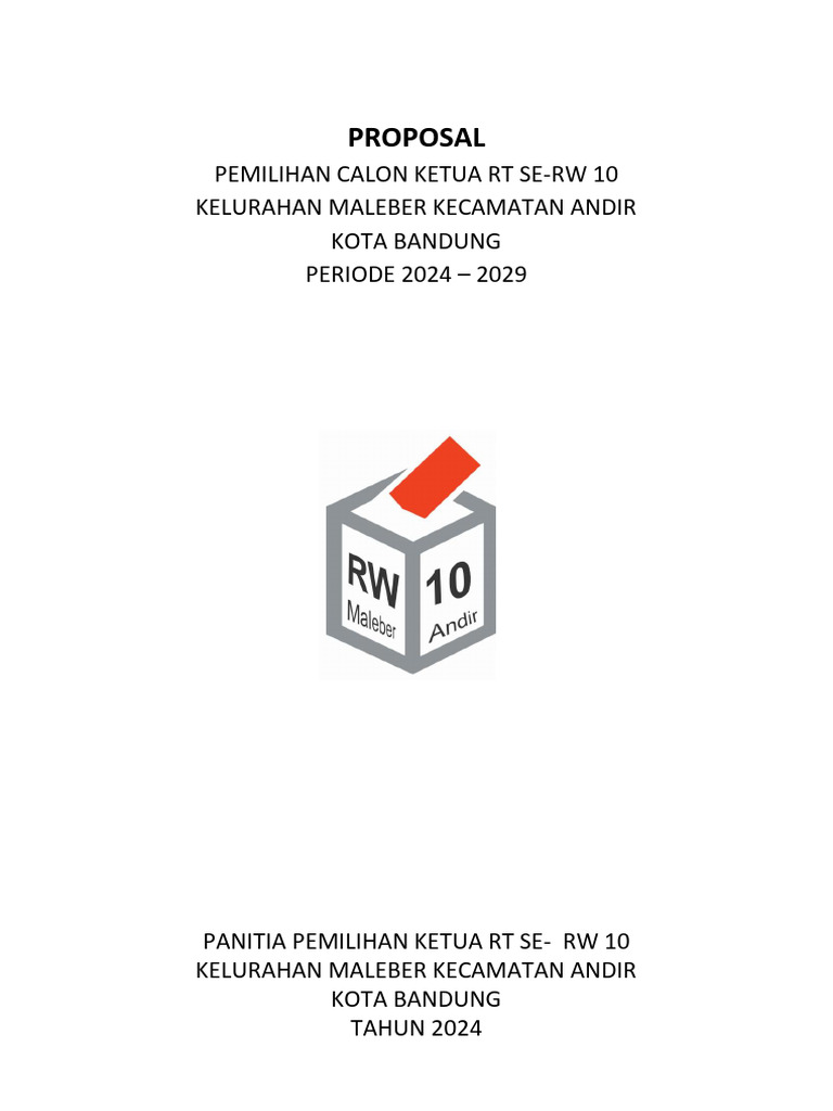 Pemilihan Ketua RT RW 10 Maleber 2024-2029 | PDF