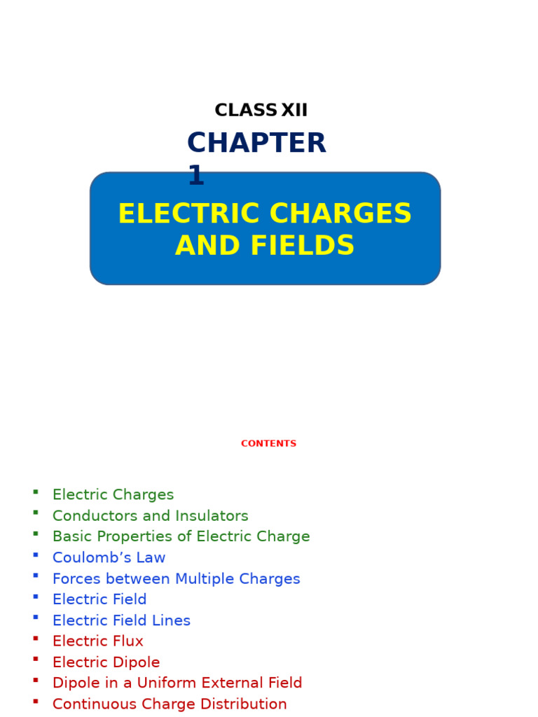 Electric Charges and Fields Overview | PDF | Electric Charge | Electricity