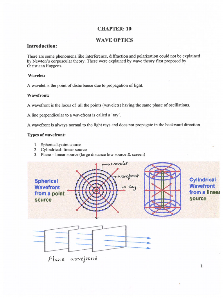 10.Ch 10 Notes Wave Optics | PDF