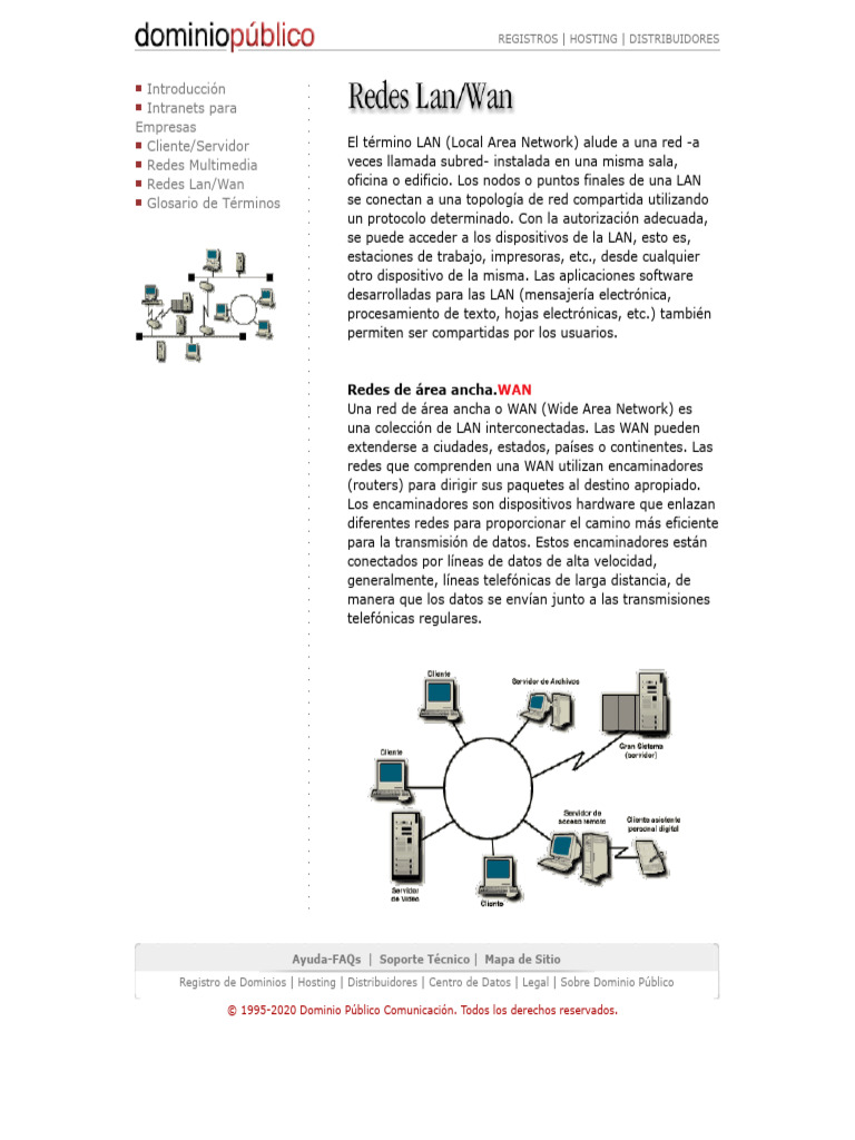 Redes LAN y WAN: Guía Esencial | PDF | Red de área amplia | Red de ...