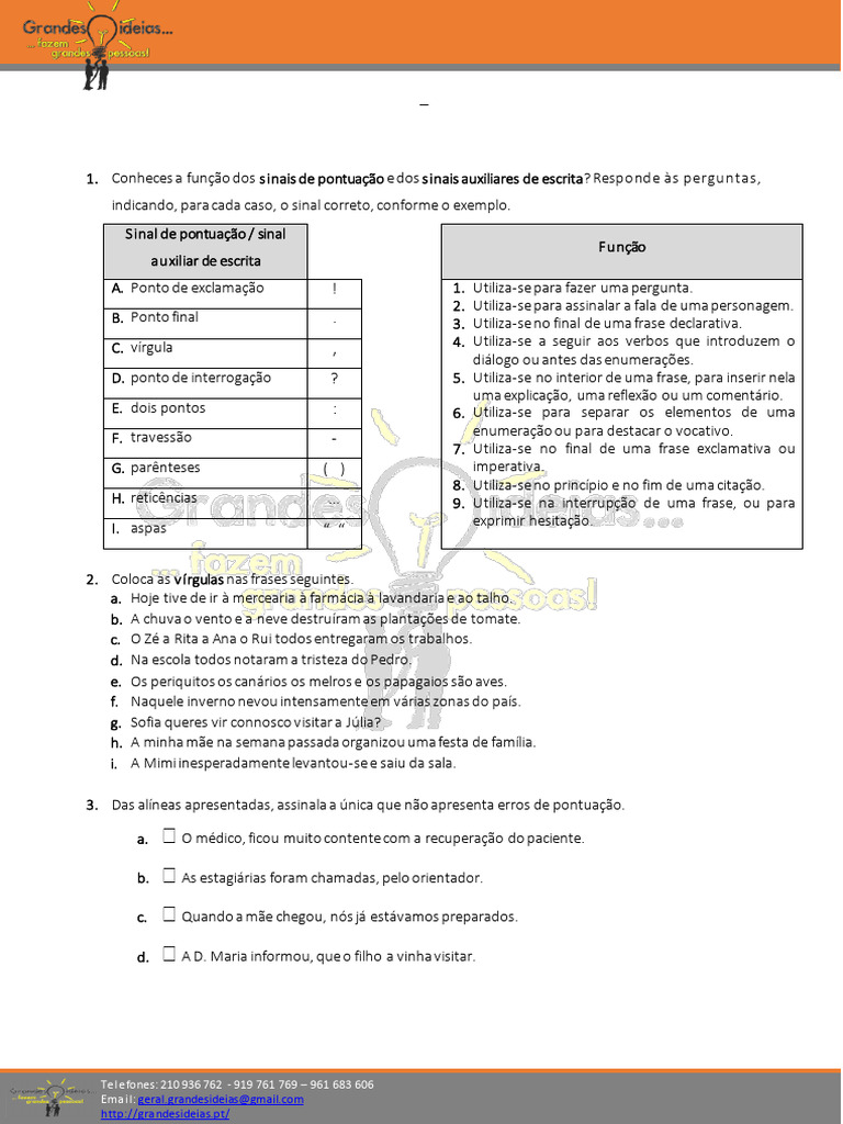 PT5 - Sinais de pontuacao e sinais auxiliares de escrita | PDF, image size:768x1024