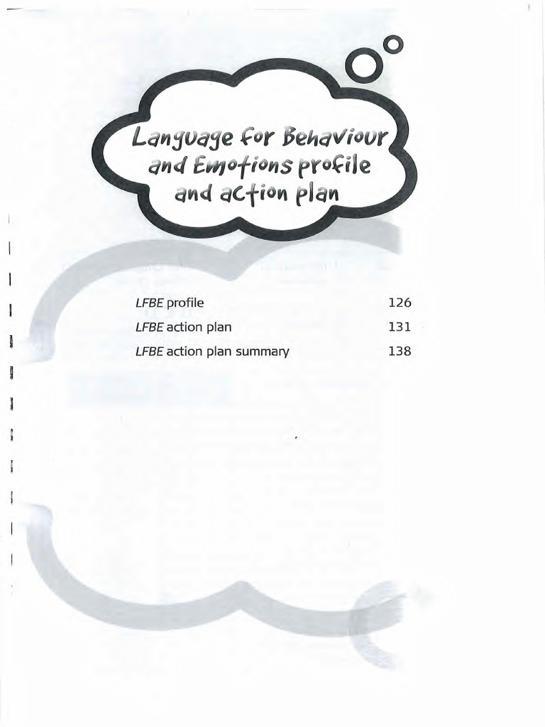 Language for Behaviour and Emotions Profile and Action Plan (1) | PDF