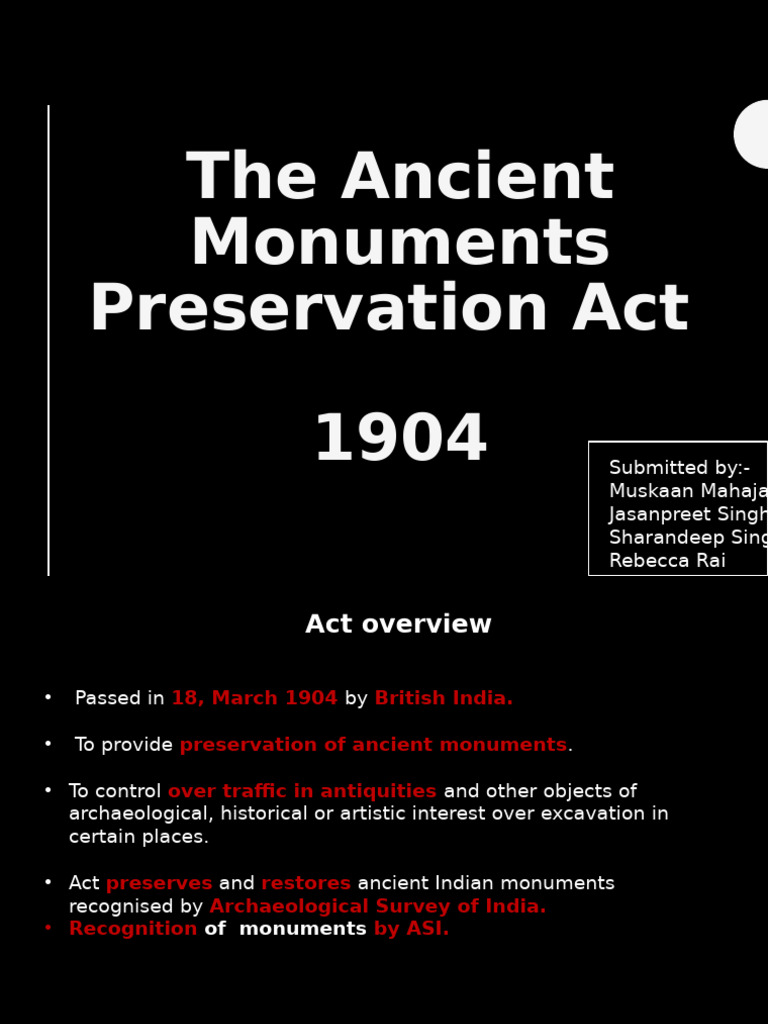 Ancient Monuments Preservation Act 1904 | PDF | License | Eminent Domain