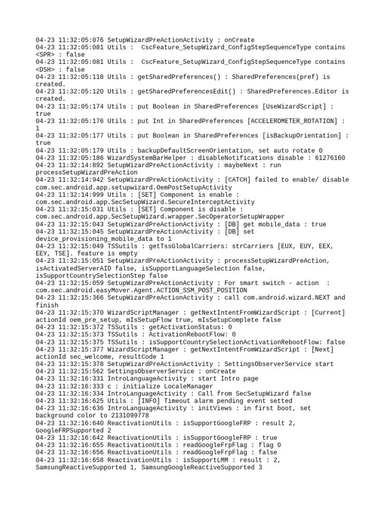 Setup Wizard Pre-Action Log Analysis | PDF | Computer Programming ...