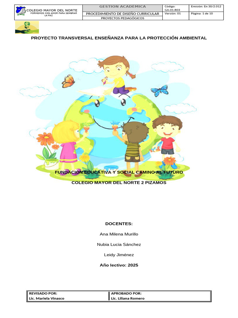 Proyecto de Educación Ambiental Escolar | PDF | Sustentabilidad | Plan ...