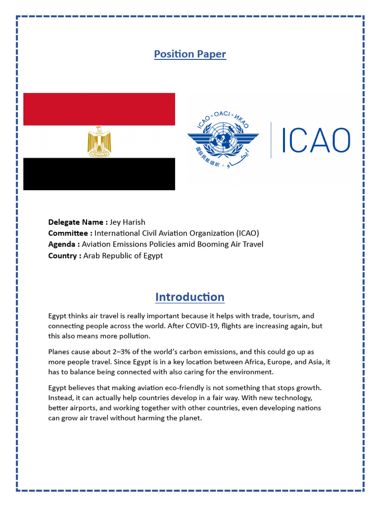 Position Paper | PDF | Aviation | Climate Change