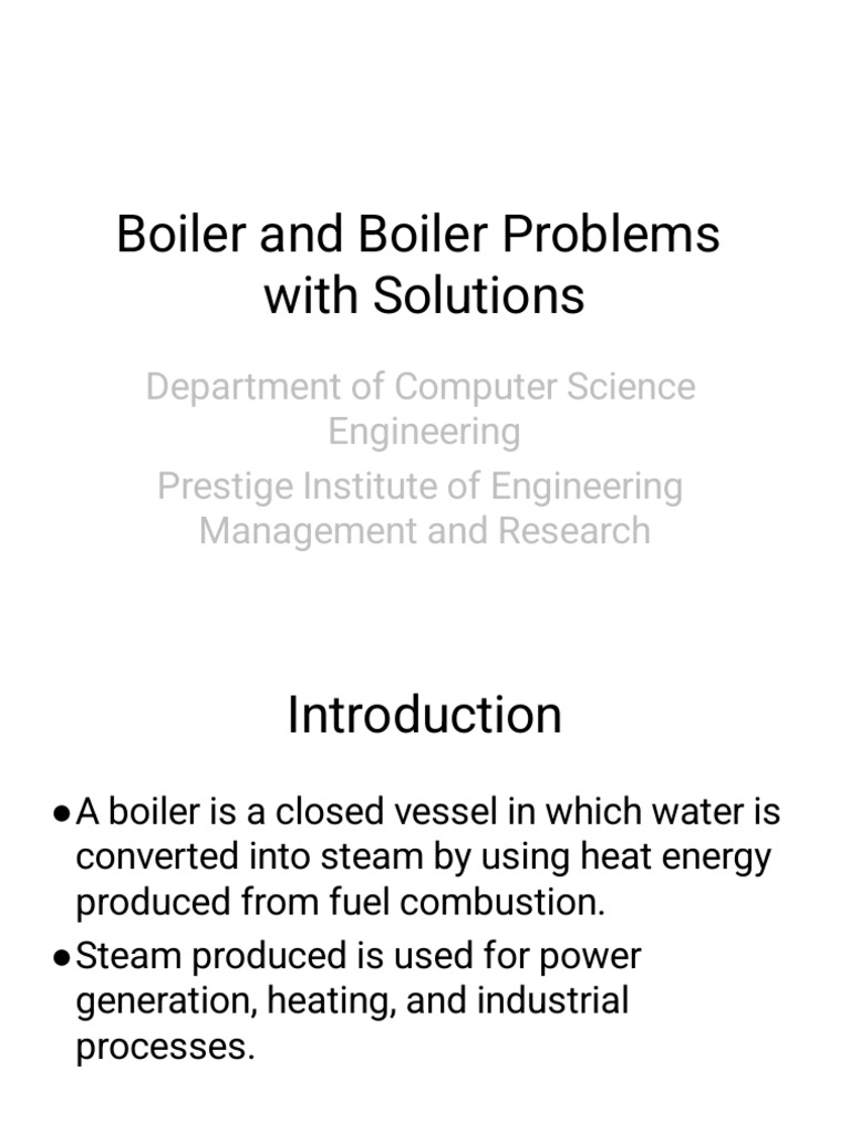 Boiler Issues and Solutions Guide | PDF | Boiler | Chemistry