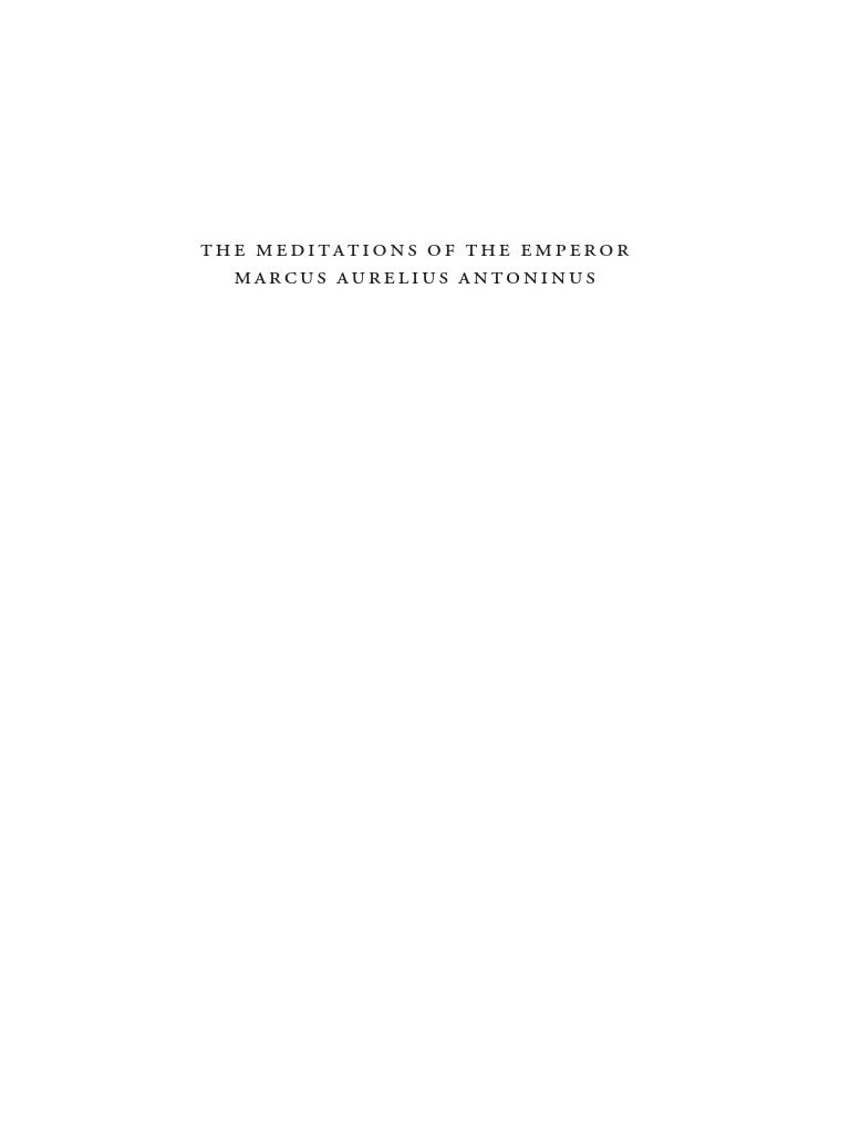 Marcus Aurelius - Meditations | PDF
