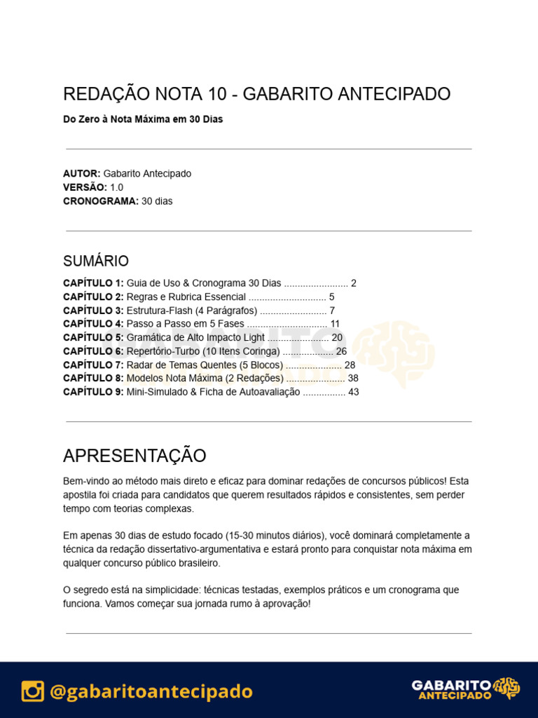 Redação Nota 10 em 30 Dias: Guia Prático | PDF | Educação Financeira ...