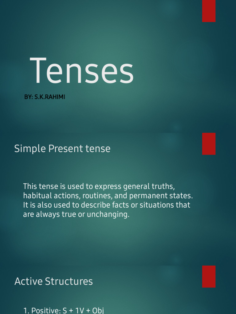 Tenses | PDF | Grammatical Tense | Syntax