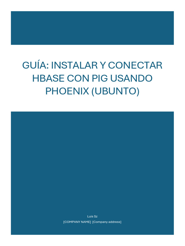 Instalar HBase y Phoenix en Ubuntu | PDF | Informática | Software