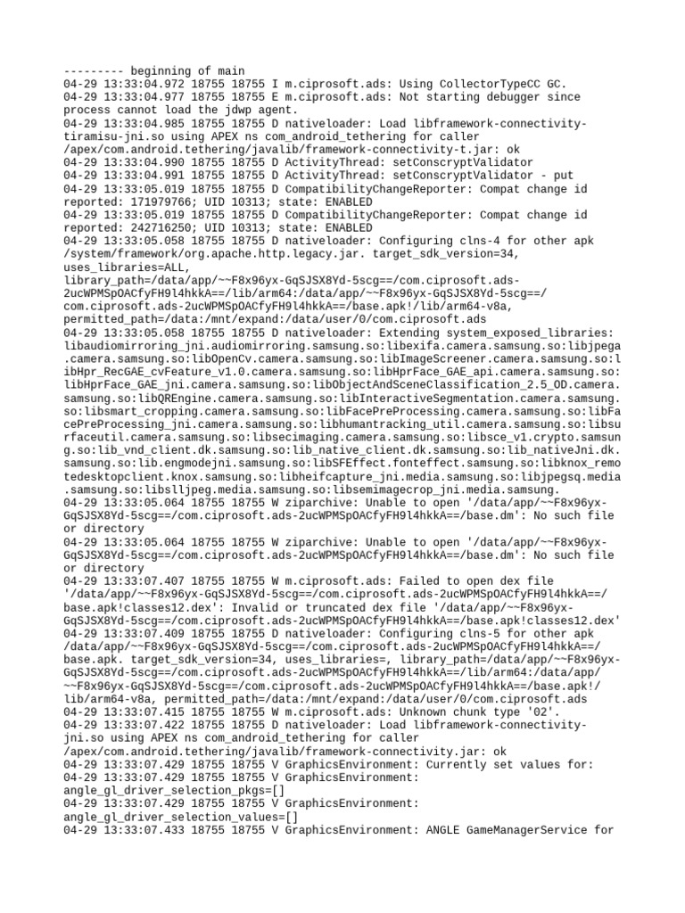 Ciprosoft Ads Debug Log Analysis | PDF | Computer Architecture | Software