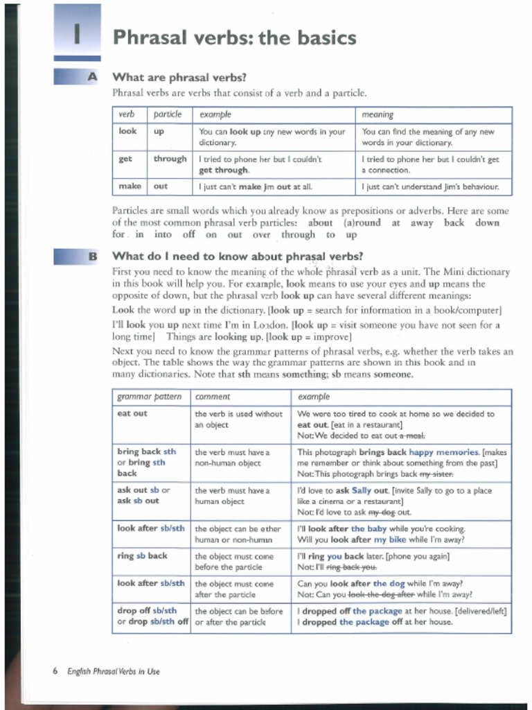 Unit 2 Phrasal Verbs Intermediate Handout - Silvia Barba | PDF