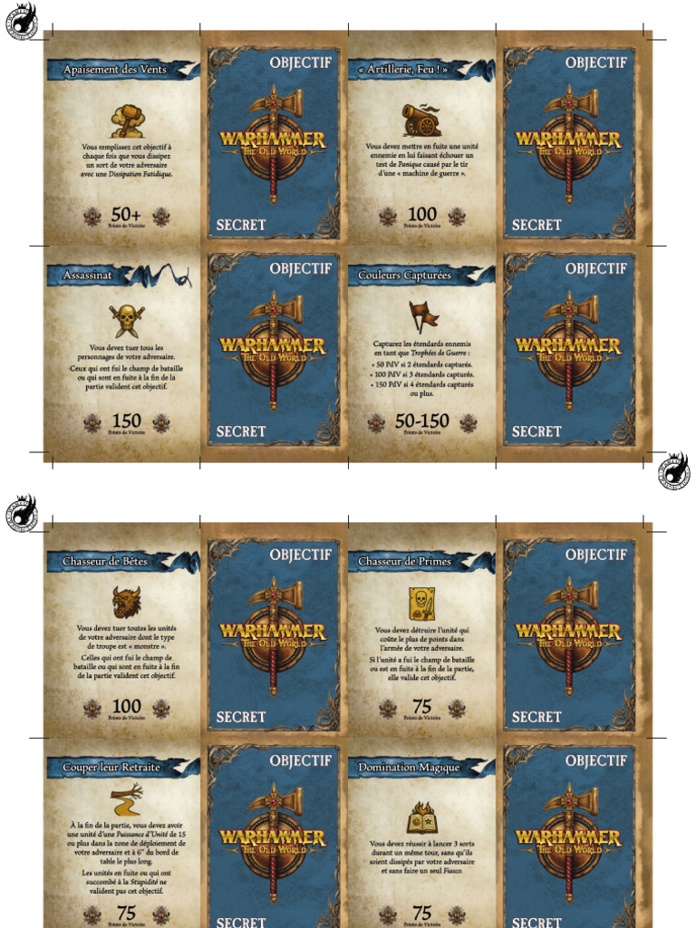 WTOW - Cartes Objectif Secret V3 | PDF