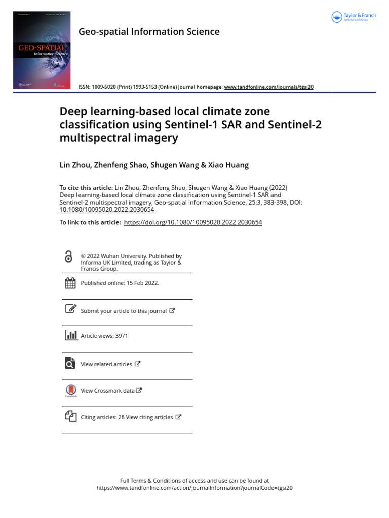 Deep Learning-Based Local Climate Zone Classification Using Sentinel-1 ...