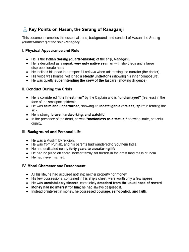 Hasan, The Serang of Ranaganji | PDF
