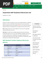 SAP S4 HANA Keyboard Shortcuts Guide | PDF | Keyboard Shortcut ...