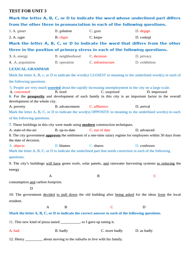 Test For Unit 3 | PDF | World Trade Organization | Vietnam