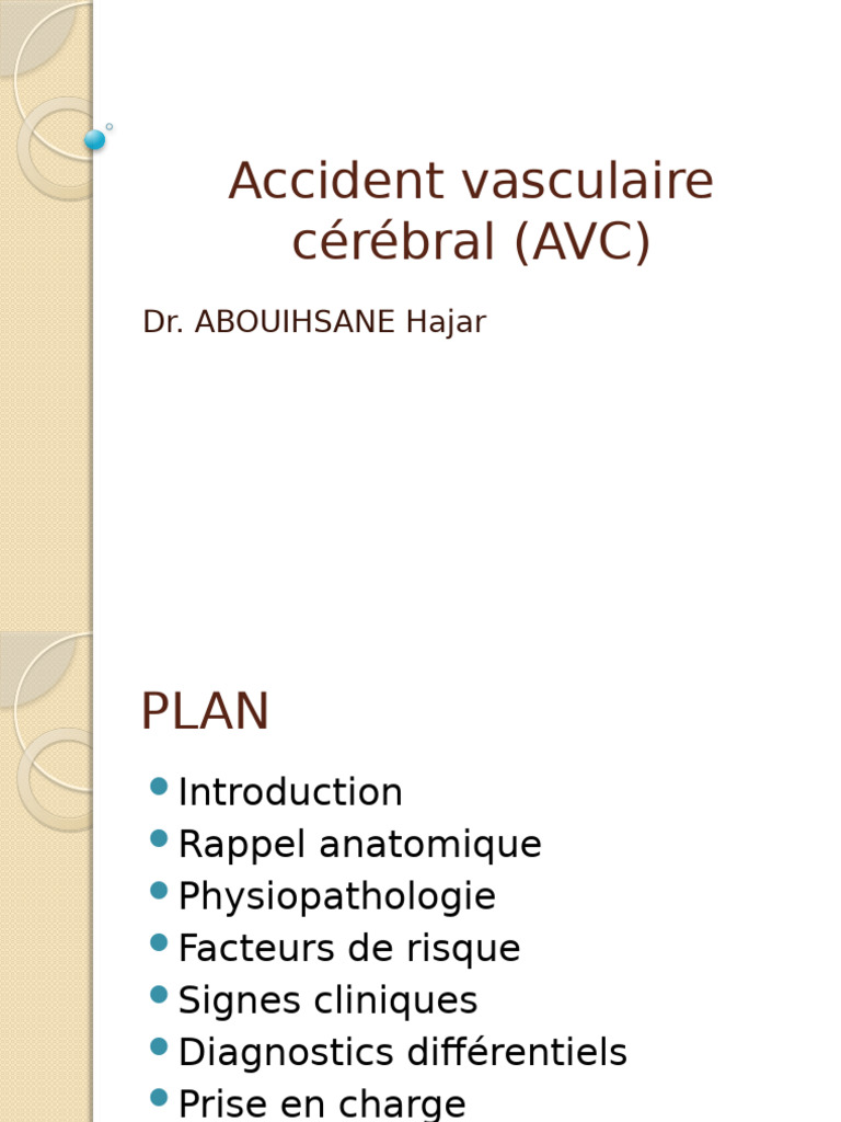 Comprendre l'Accident Vasculaire Cérébral PDF Accident vasculaire — free download
