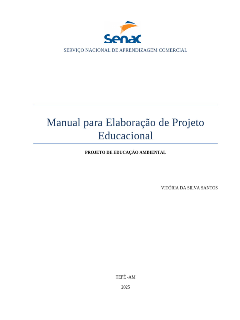 Manual de Projeto de Educação Ambiental | PDF | Aprendizado | Ambiente ...