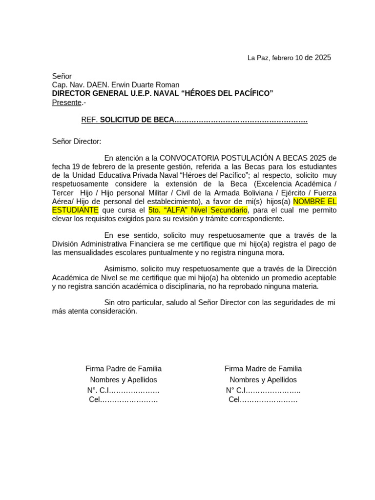 Solicitud de Beca 2025 para Estudiante | PDF