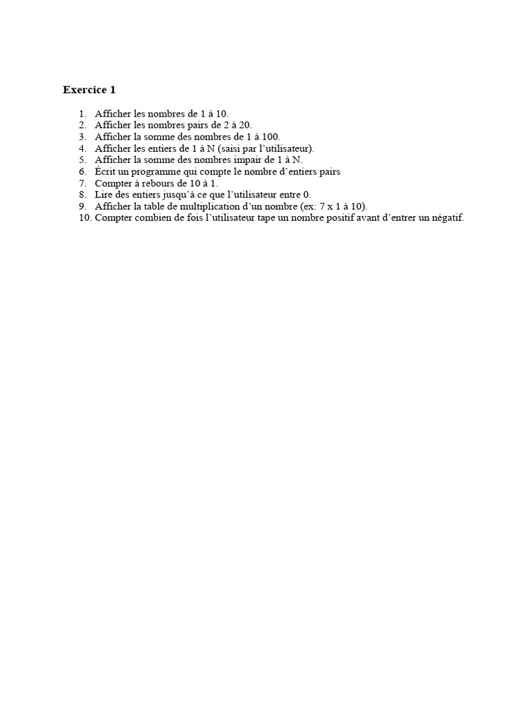 Exercices de calcul et boucles en Python | PDF