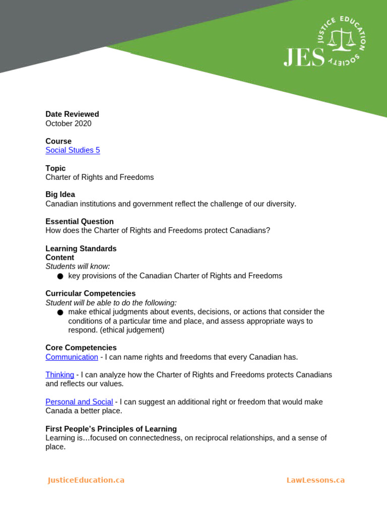 Charter of Rights and Freedoms Final | PDF | Search And Seizure | Human
