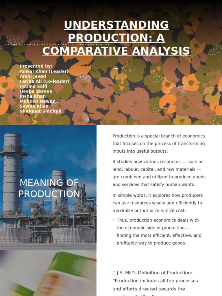Comprehensive Guide to Production Analysis | PDF | Marginal Cost ...