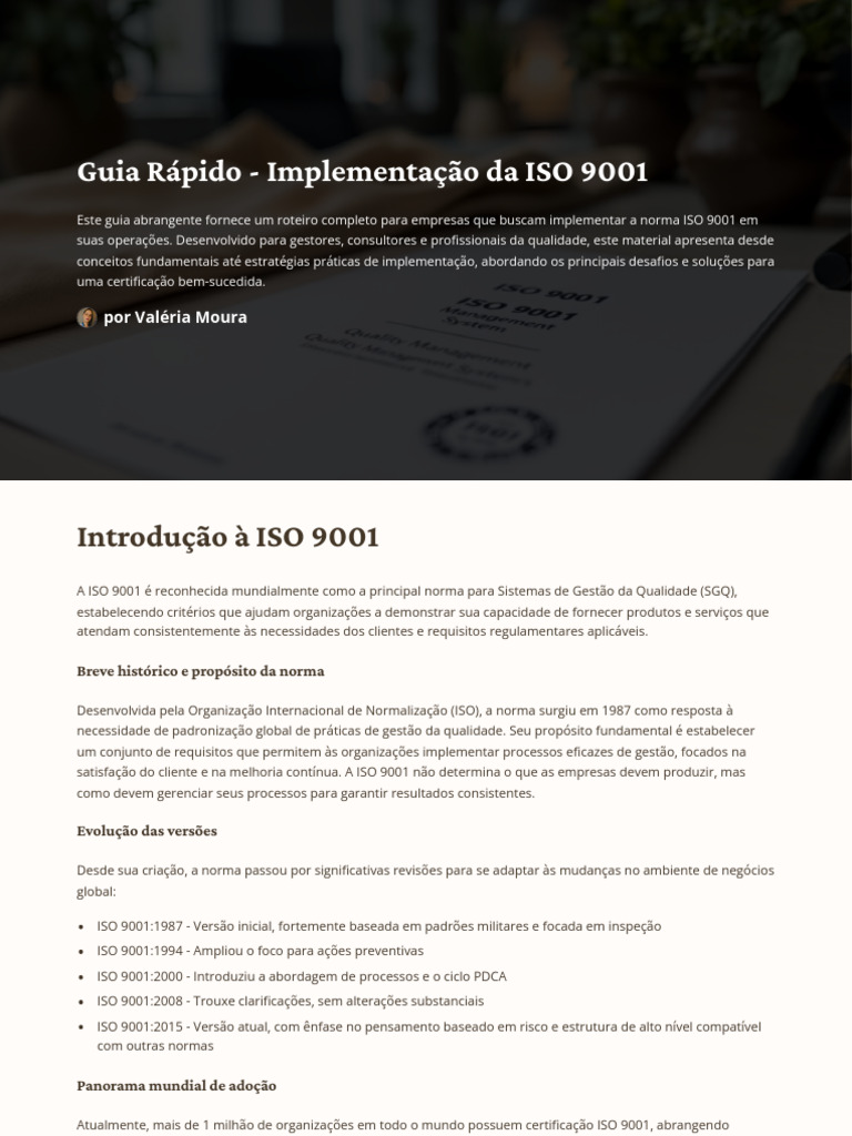 Guia Prático para Implementação da ISO 9001 | PDF | Gestão de qualidade ...