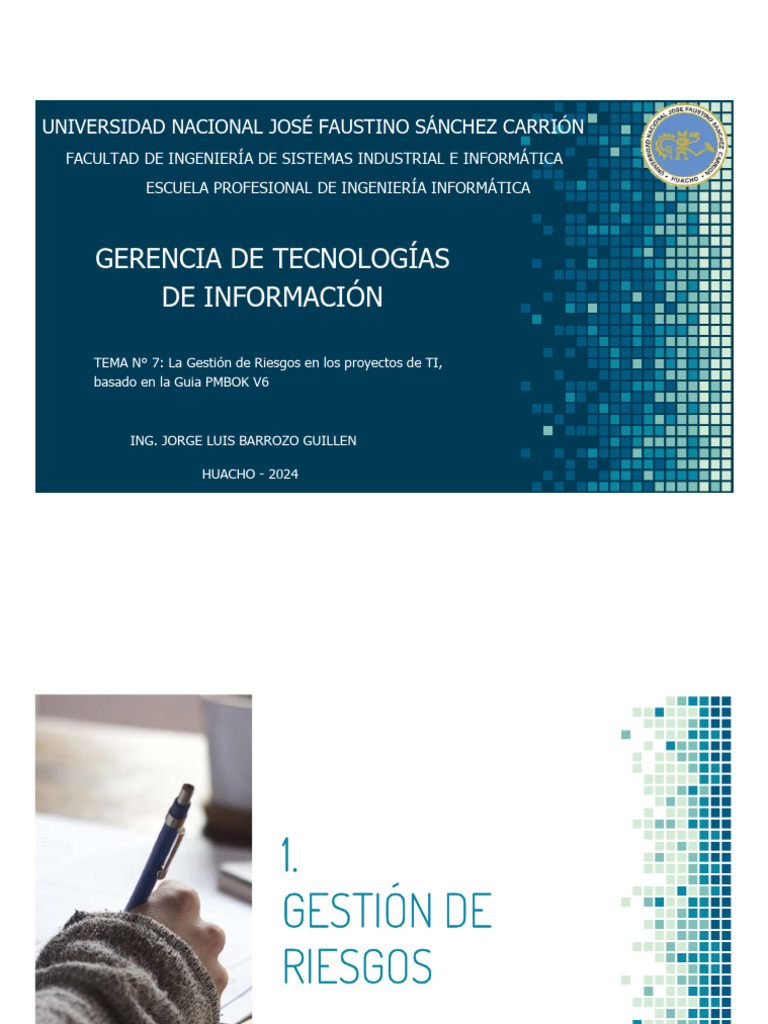 Gestión de Riesgos en Proyectos TI PMBOK | PDF | Riesgo | Gestión de ...