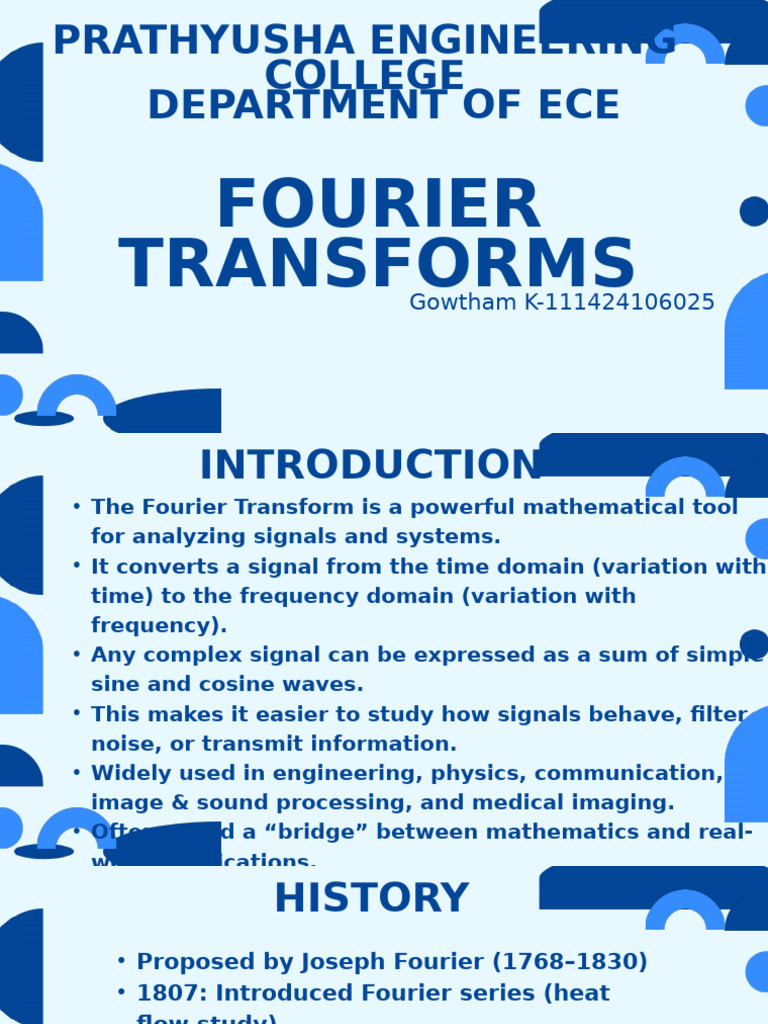 Understanding Fourier Transforms and Applications | PDF | Fourier ...
