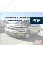 Case Study: A Critical Analysis On General Motors Corporations