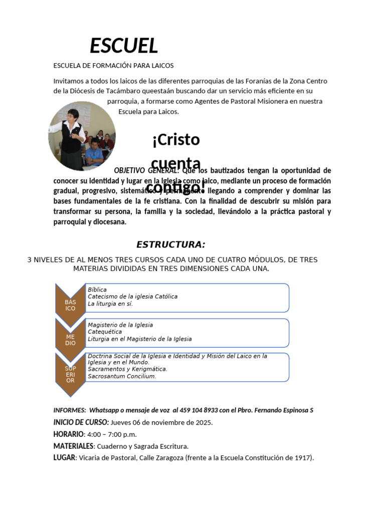 Formación Laicos: Agentes de Pastoral | PDF