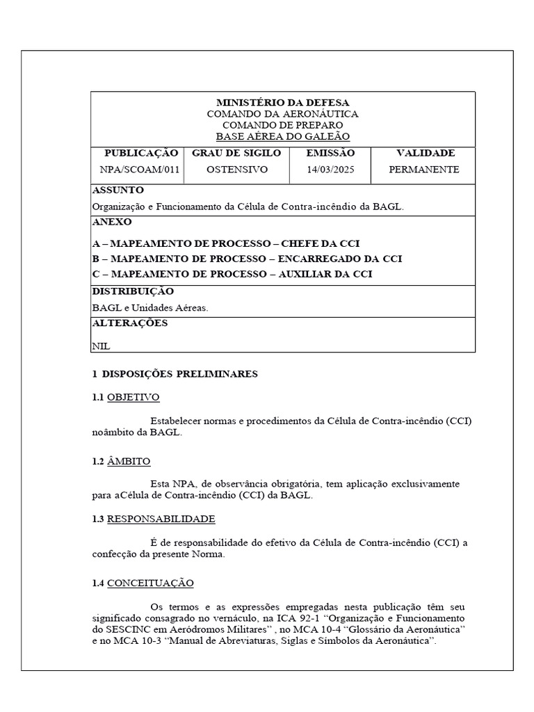 Normas da Célula de Contra-incêndio BAGL | PDF