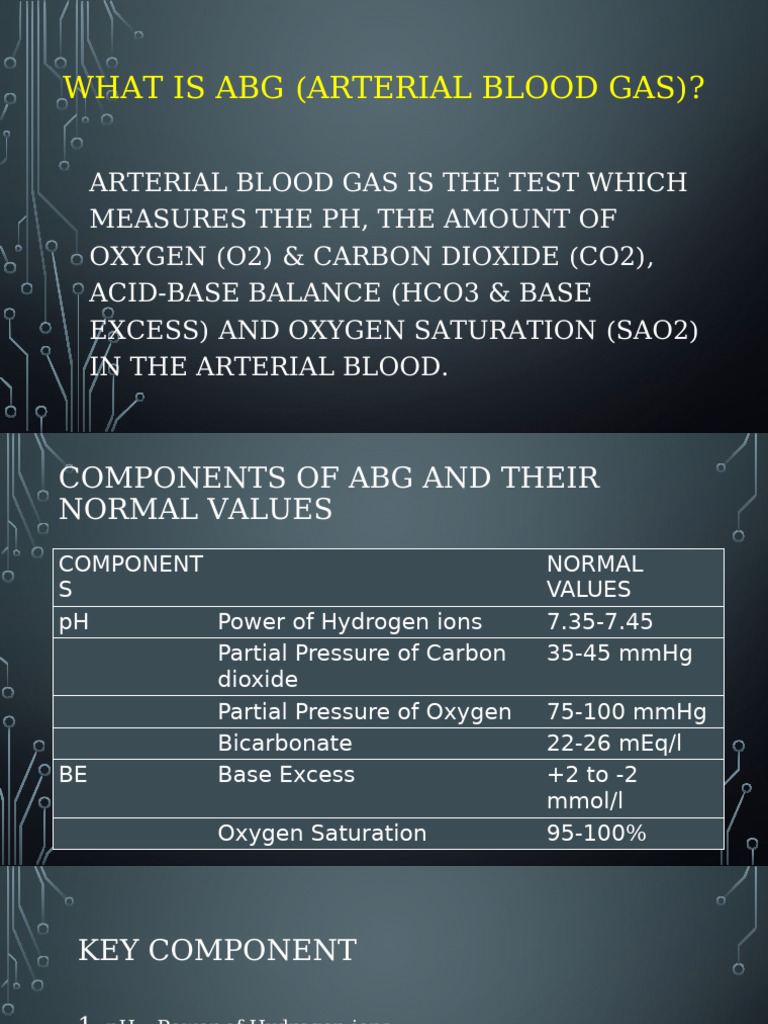 Understanding Arterial Blood Gas (ABG) | PDF | Bicarbonate | Intensive ...