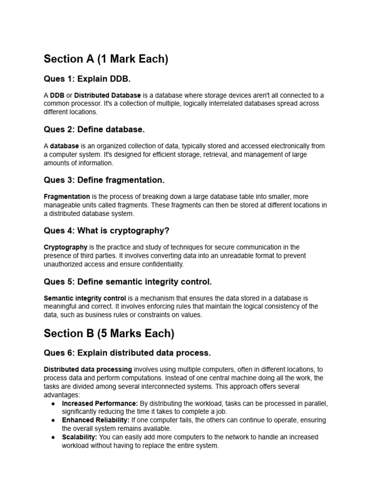 Understanding Distributed Databases and DDBMS | PDF | Databases | Computing