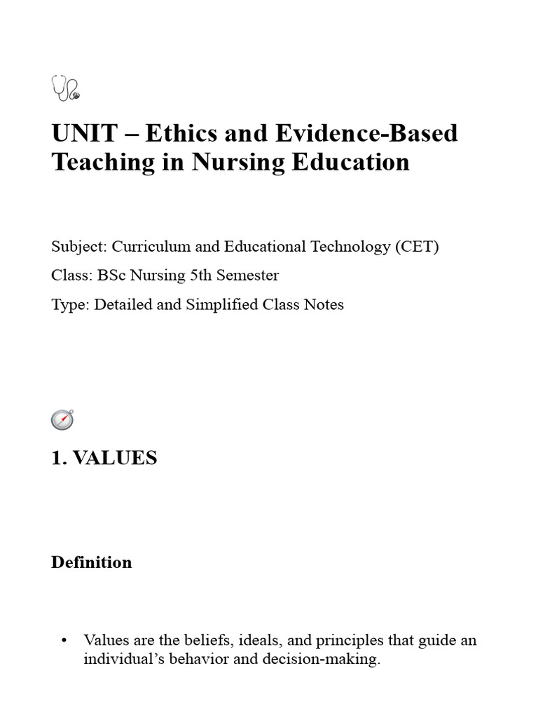 Ethics in Evidence-Based Nursing Education | PDF | Nursing | Value (Ethics)