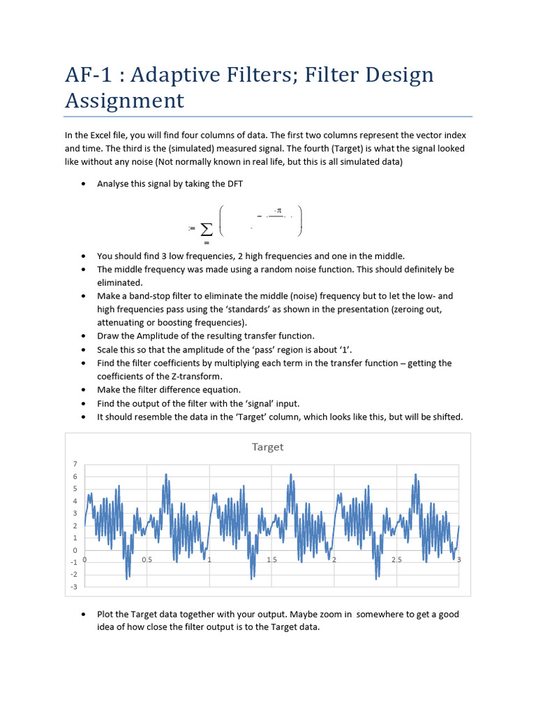 Adaptive Filter Design Assignment Guide | PDF | Discrete Fourier ...