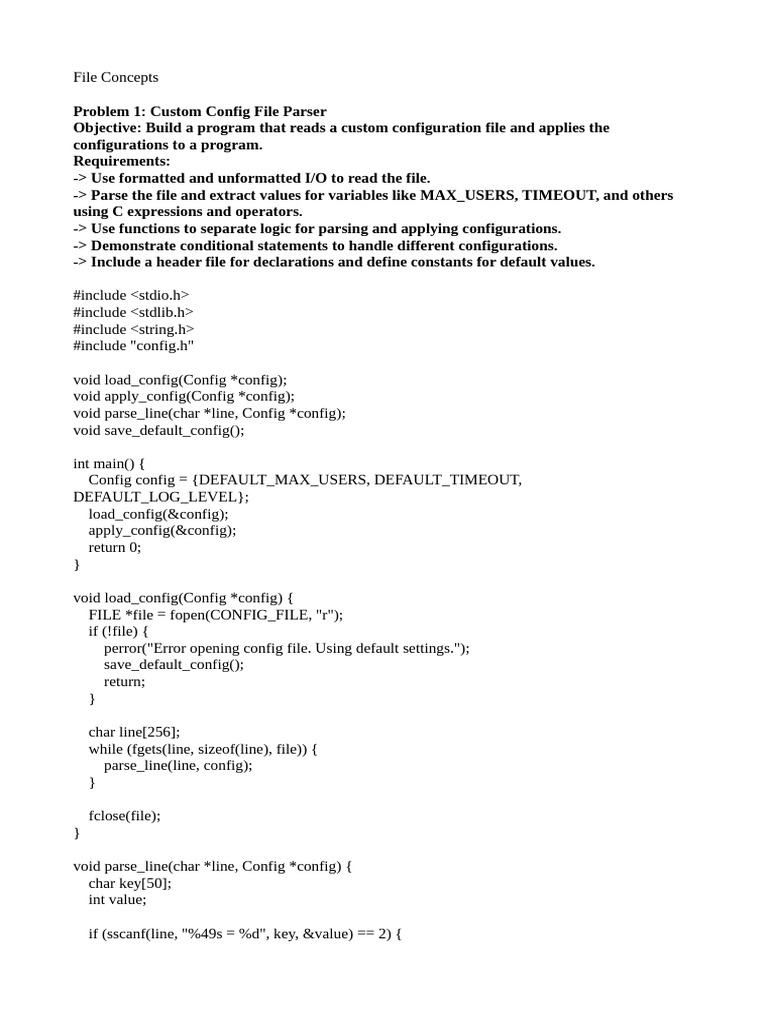 Custom Config File Parser & Search Utility | PDF | Computer Program ...