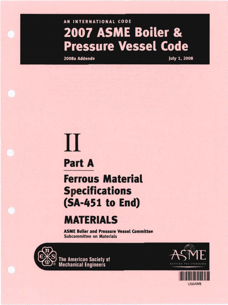 ASME Sec II Part A (SA 451 A Final) Adenda 2008a | PDF