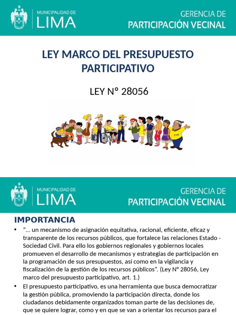 Ley del Presupuesto Participativo en Perú | PDF | Presupuesto ...