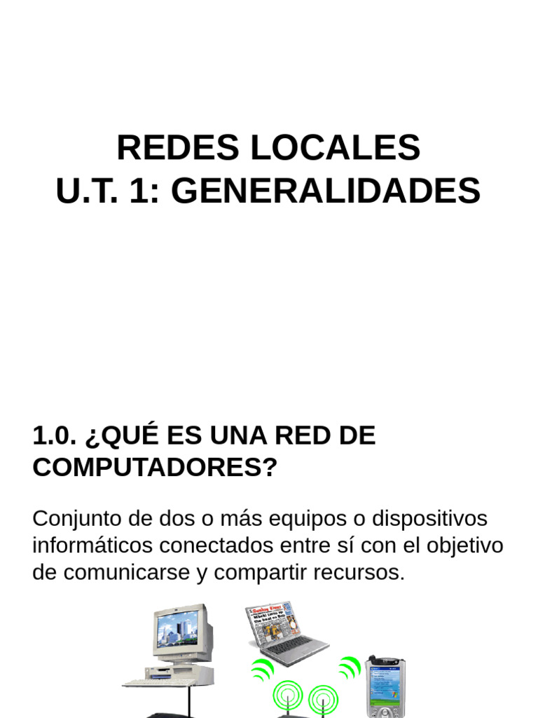 Tipos y Elementos de Redes Locales | PDF | Red de computadoras ...