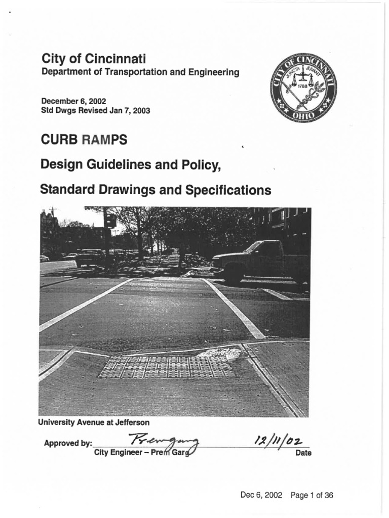 SITE-CIVIL Cincinnati Curb Ramps Design Guidelines | PDF