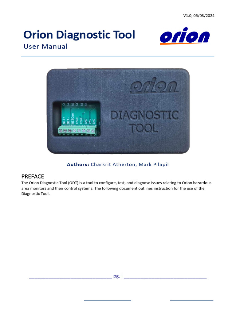 Orion Diagnostic Tool User Manual | PDF | Computer Network | Computer ...